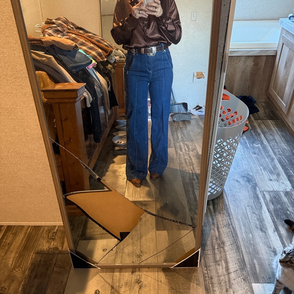 Ariat Dark Blue Wide Leg Flare Jeans - Picture 8 of 12
